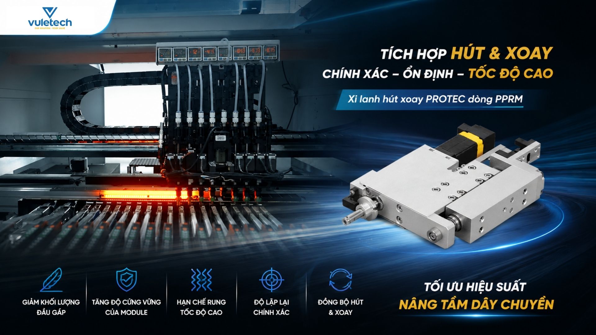 xi lanh hút xoay protec dòng pprm