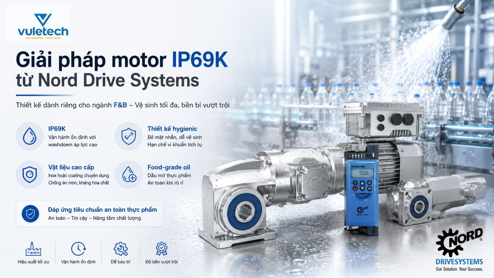 Giải pháp motor IP69K từ Nord Drive Systems