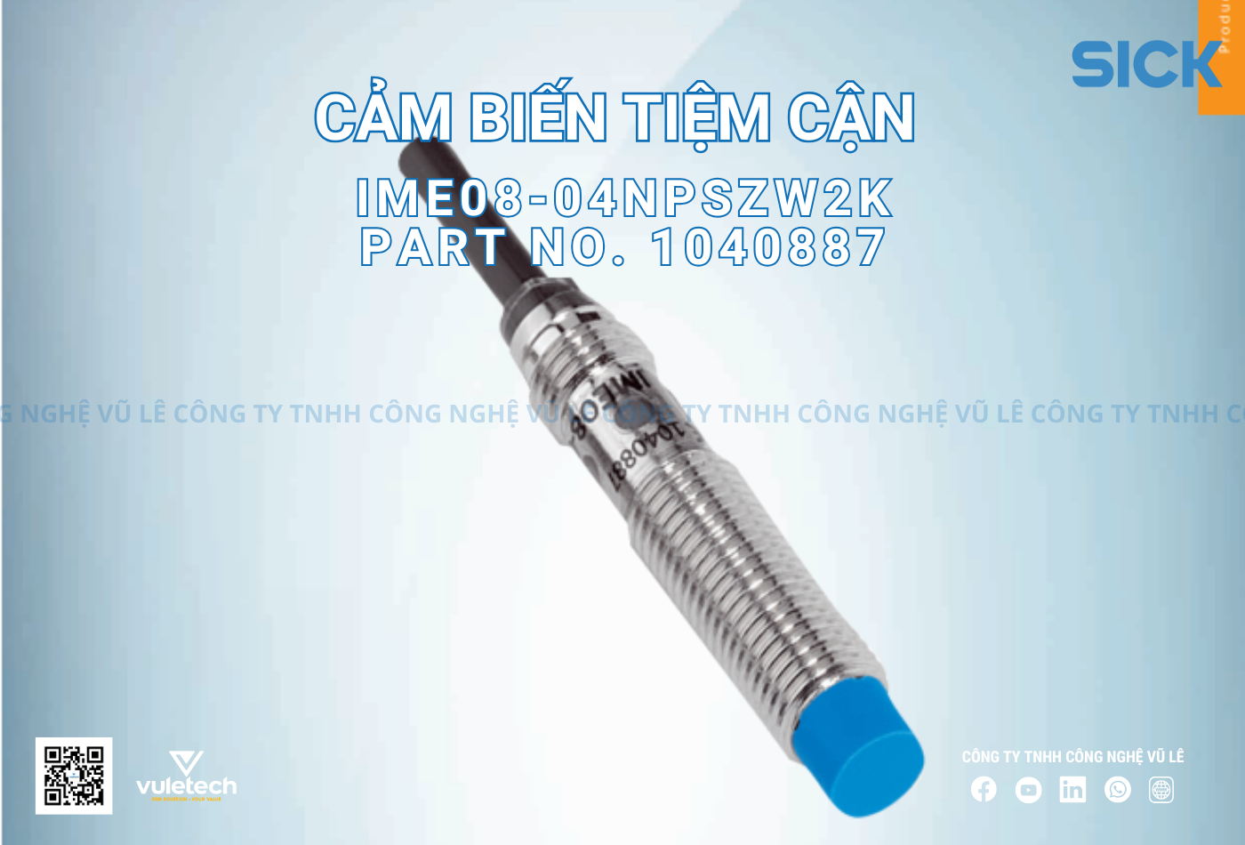 Cảm biến tiệm cận IME08-04NPSZW2K Part no. 1040887