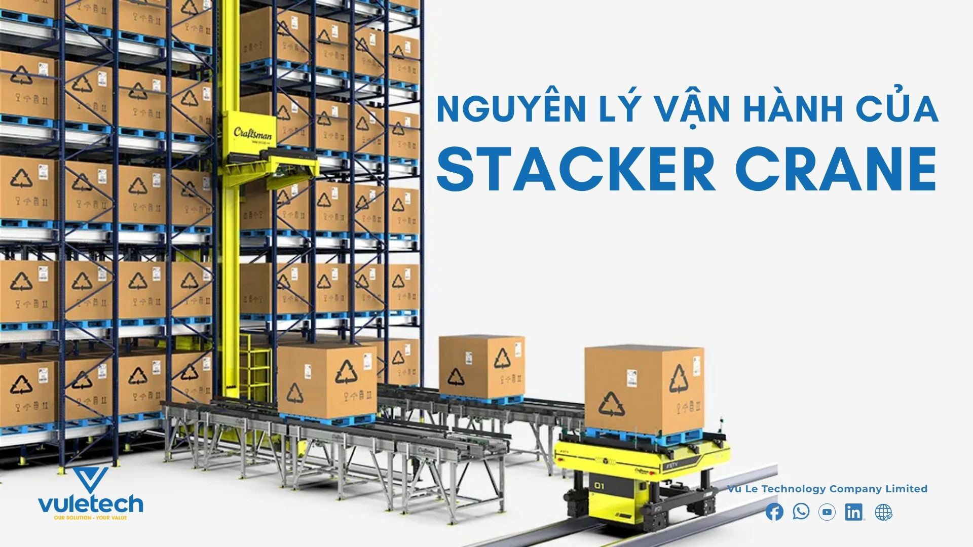 Nguyên lý vận hành của stacker crane Nguyên lý vận hành của stacker crane