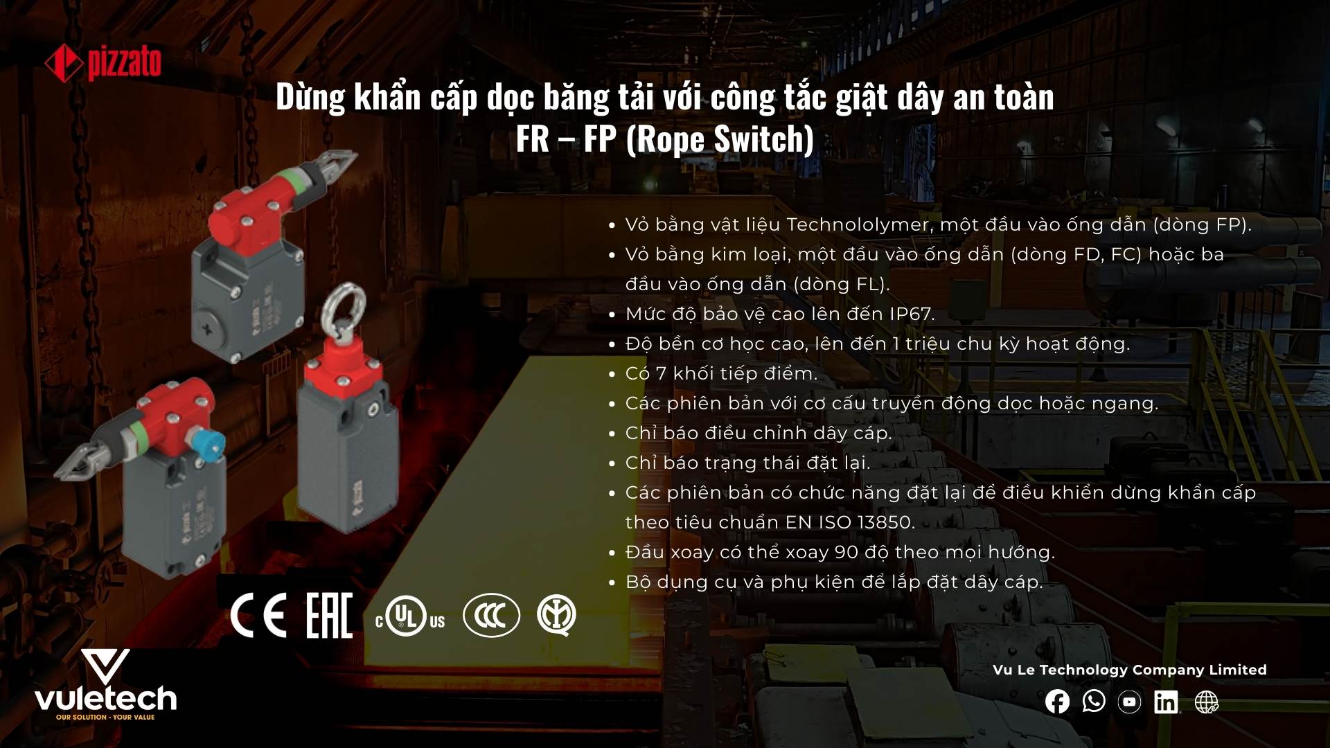 công tắc giật dây an toàn Pizzato