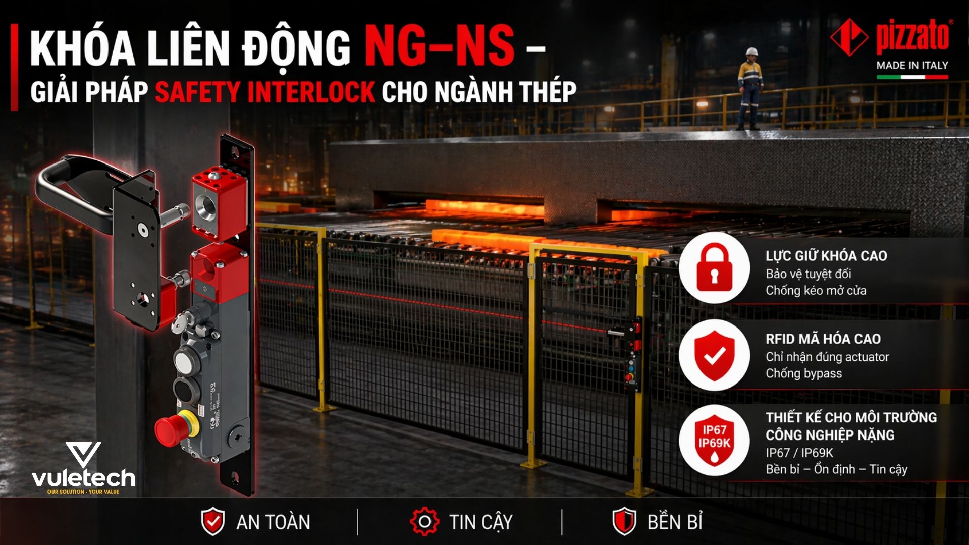 Khóa liên động NG–NS – Giải pháp safety interlock cho ngành thép