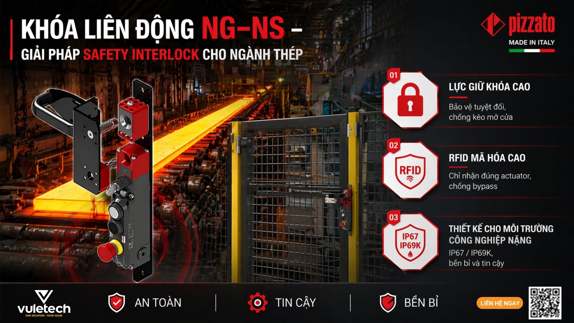 Khóa liên động NG–NS – Giải pháp safety interlock cho ngành thép