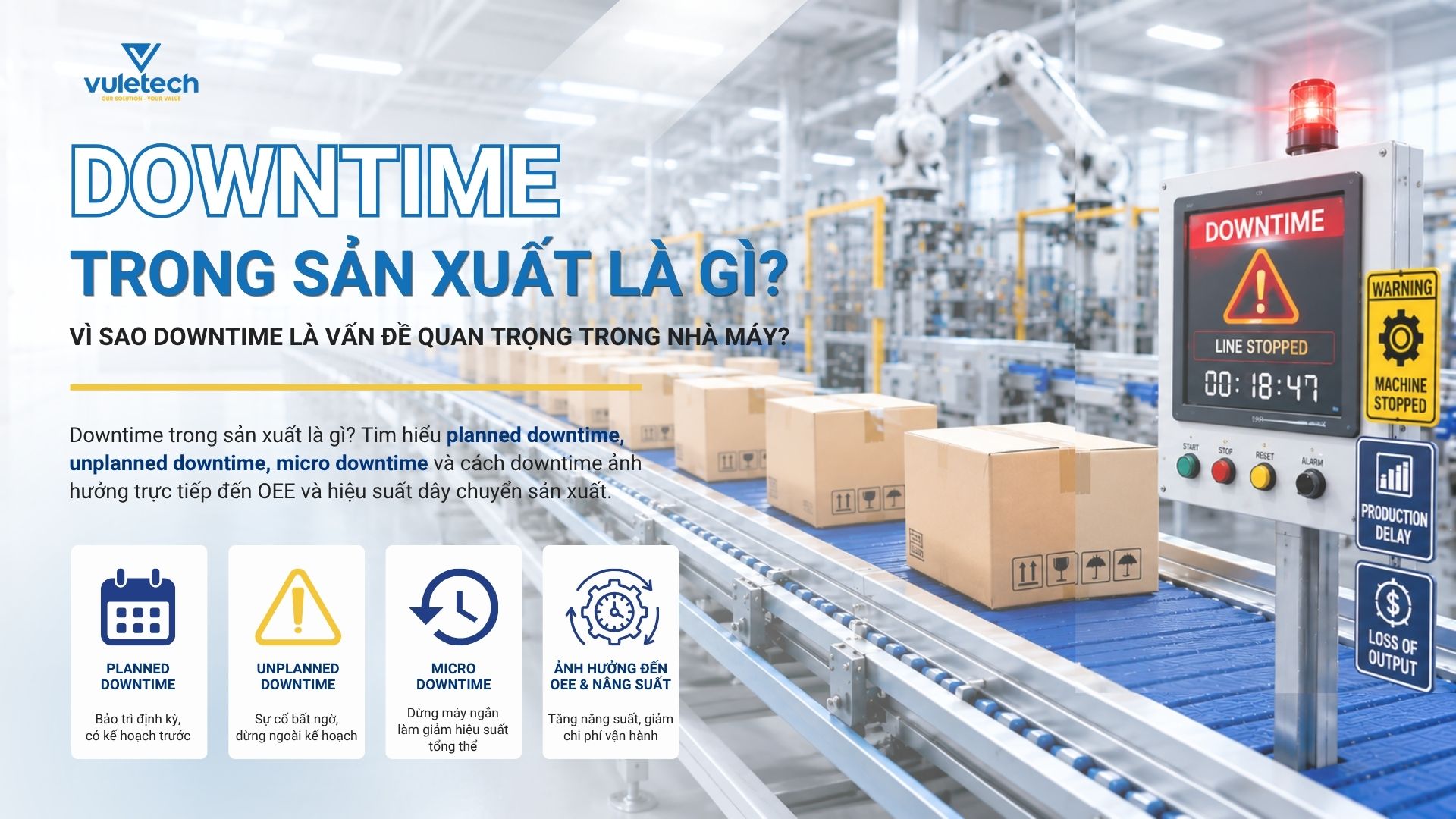 Downtime trong sản xuất là gì? Vì sao downtime là vấn đề trong nhà máy?