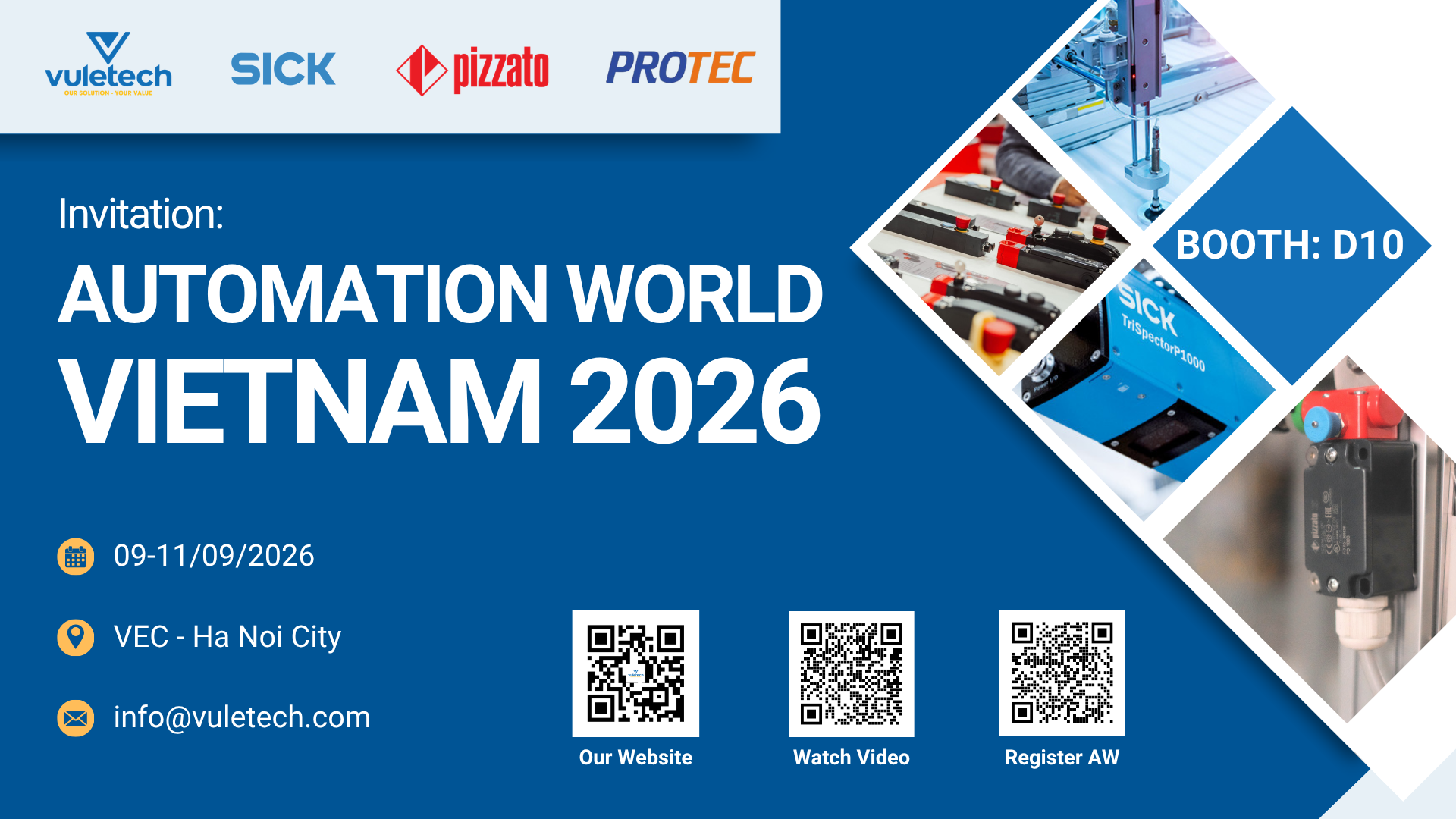 Thư mời tham quan gian hàng Vũ Lê Tech tại Automation World Vietnam 2026